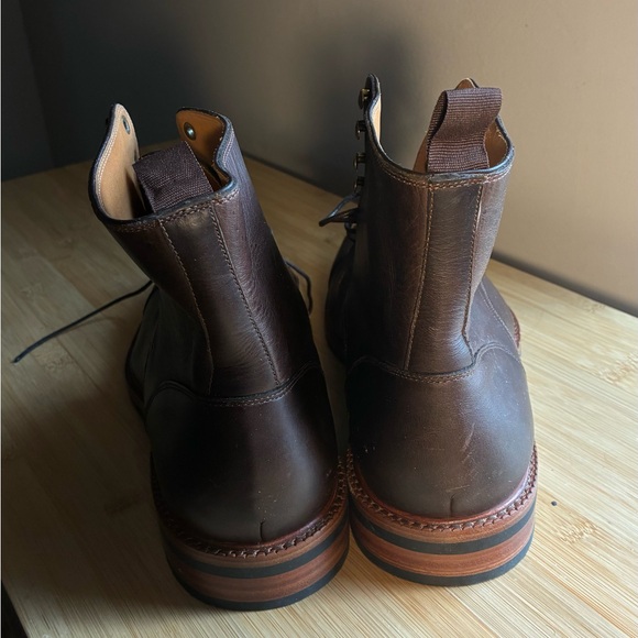 Beckett Simonon Dowler Boots Size 12 Brown Leather Lace Up Combat Cap Toe - Picture 4 of 7